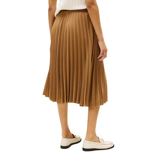 Falda midi marrón de poliéster reciclado