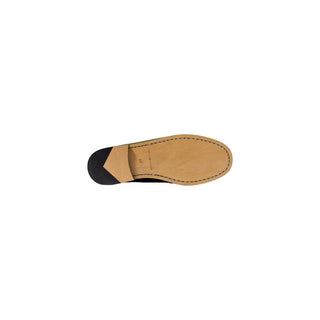 Schwarze Slip-On-Loafer aus Leder