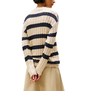 Beiges Leinen-Sweatshirt