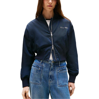 Bomber azul de poliéster reciclado