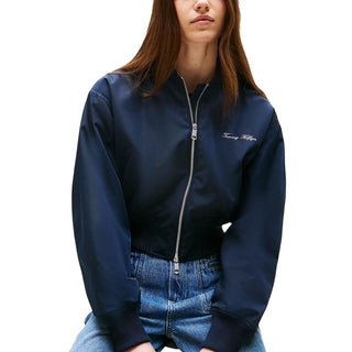 Bomber azul de poliéster reciclado