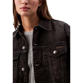 Schwarze Jeansjacke aus Baumwolle