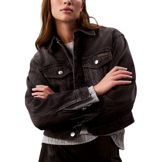Schwarze Jeansjacke aus Baumwolle