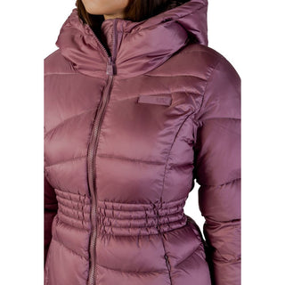 Lila Polyamid-Bomberjacke