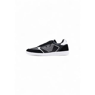 Zapatillas atléticas de cuero blanco y negro