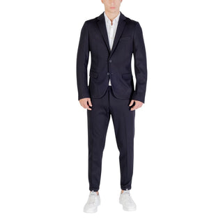 Blue Viscose Dress Pants