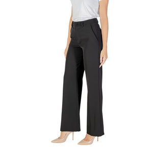Pantalones casuales de poliéster negro