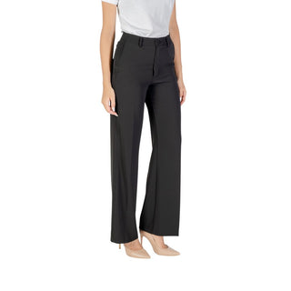 Pantalones casuales de poliéster negro