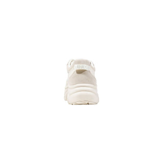 White Artificial Leather Chunky Sneakers