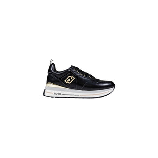 Black Artificial Leather Platform Sneakers