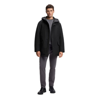 Black Polyester Full-Length Jacket
