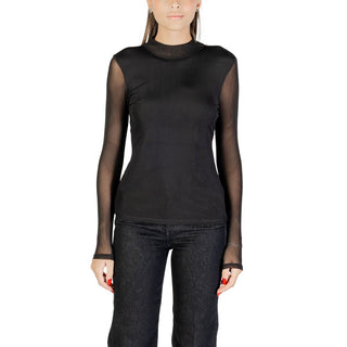Schwarze Bluse aus recyceltem Polyester
