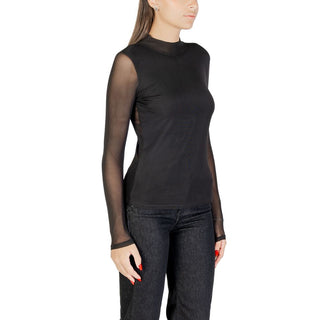 Schwarze Bluse aus recyceltem Polyester