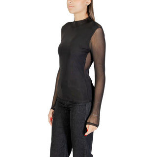 Schwarze Bluse aus recyceltem Polyester