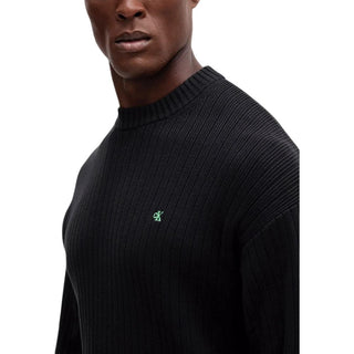 Schwarzes Baumwoll-Sweatshirt