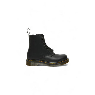Schwarze Leder-Schnürstiefel