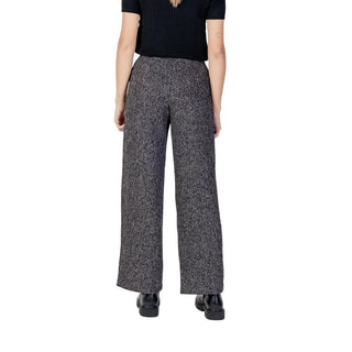 Pantalones acampanados de poliéster negro