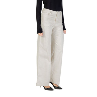 Pantalones casuales de algodón beige  