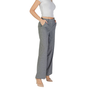 Gray Recycled Polyester Casual Pants