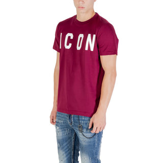 Bordeauxrotes Baumwoll-T-Shirt