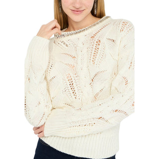 Weißes Marabou-Sweatshirt