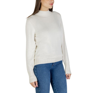 Beiger Viskose-Rollkragenpullover