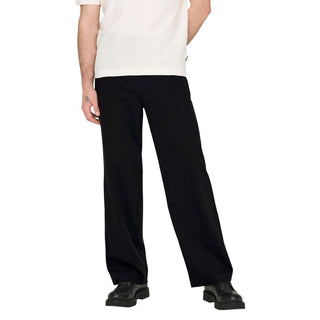 Schwarze legere Hose aus Polyester