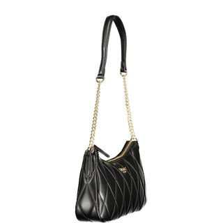Black Polyurethane Women Shoulder Bag