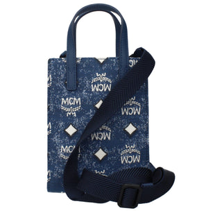 Blaue Stoffhandtasche