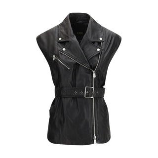 Black Goatskin Sleeveless Jacket