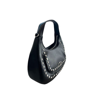 Bolso de hombro negro de PU para mujer