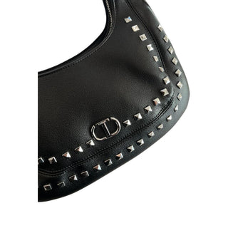Bolso de hombro negro de PU para mujer