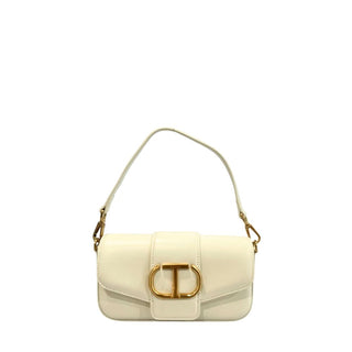 Bolso de hombro para mujer de PU blanco