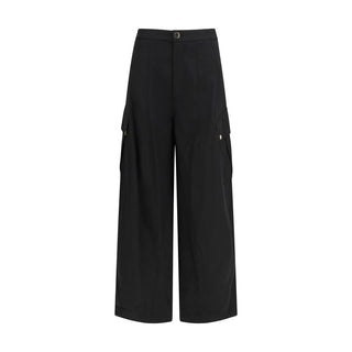 Black Cotton Cargo Pants