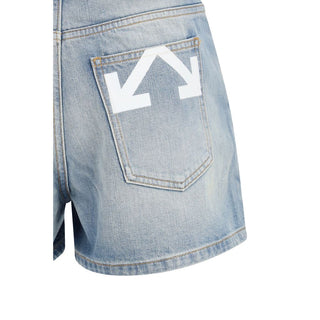 Blaue Bermuda-Shorts aus Baumwolle