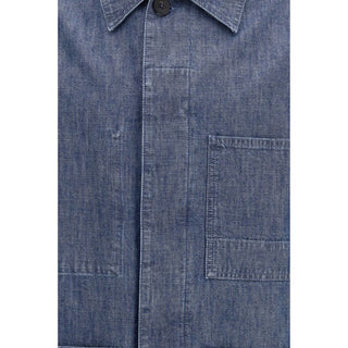 Chaqueta azul de mezclilla de algodón