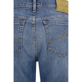 Blaue Jeans mit geradem Bein aus Baumwolle