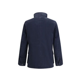 Blue Cotton Full-Length Jacket