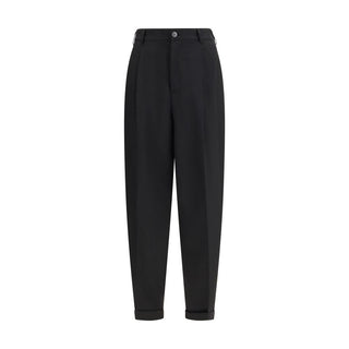 Black Wool Casual Pants