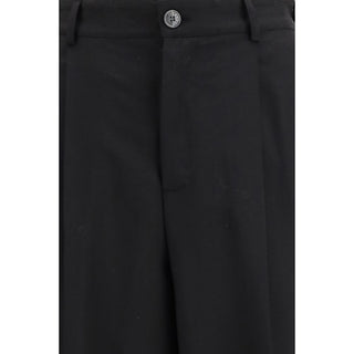 Pantalones casuales de lana negra