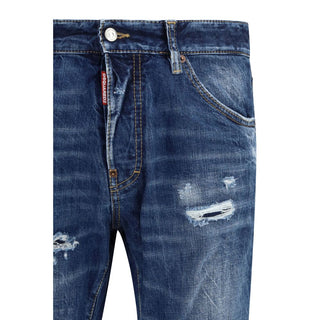 Blue Cotton Slim Fit Jeans