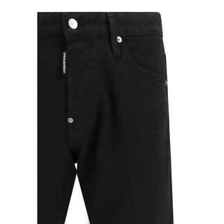 Black Cotton Slim Fit Jeans
