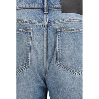 Blaue Baumwolljeans
