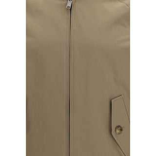 Beigefarbene Polyesterjacke