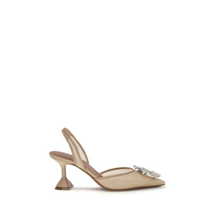 Zapatos de tacón alto beige de poliéster