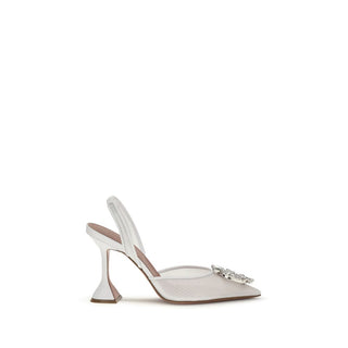 Zapatos de tacón alto blancos de poliéster