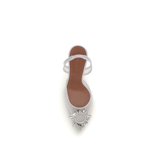 Zapatos de tacón alto blancos de poliéster