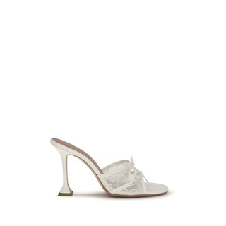 Sandalias de plataforma de tela blanca
