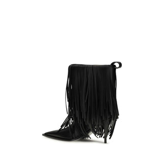 Black Calf Leather Bos Taurus Ankle Boots
