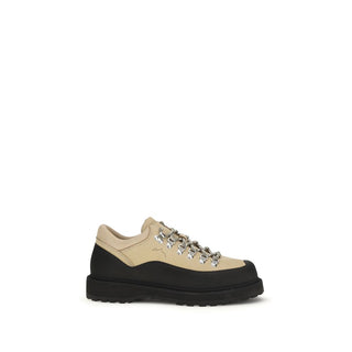 Beige Kalbsleder Schnürstiefeletten